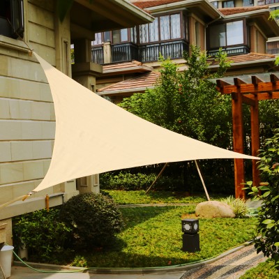 LyShade 16'5" x 16'5" x 16'5" Triangle Sun Shade Sail Canopy - UV Block for Patio and Outdoor   